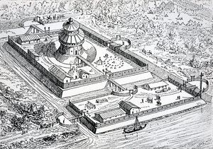 Rekonstruktion des Louvre während des fränkischen Königreichs im 6. und 7. Jahrhundert, 1895